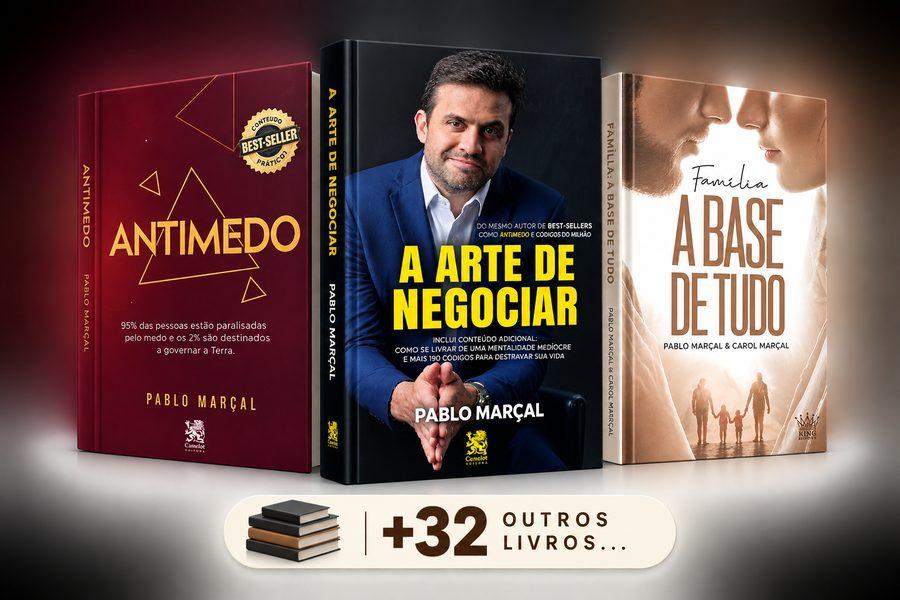 Coleção de livros do Pablo Marçal